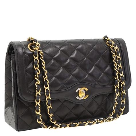 sac gabrielle chanel noir|chanel lambskin bag.